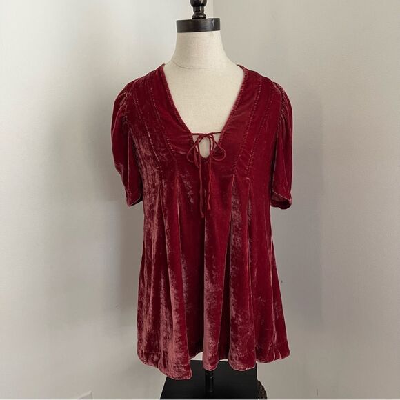 ✨ Free People Ivy Velvety Babydoll Tunic | Dark Berry | XS ✨ - Picture 2 of 13